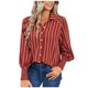 thumbnail image 1 of Camisas Para Mujer de Gran Tamaño de Moda Con Cuello Vuelto de Ocio de Manga Larga Con Estampado de Rayas Odeerbi ODB132968, 1 of 9