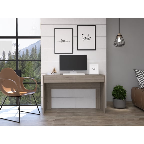 Miekor Furniture Acre Writing Computer Desk, Two Drawers 30074