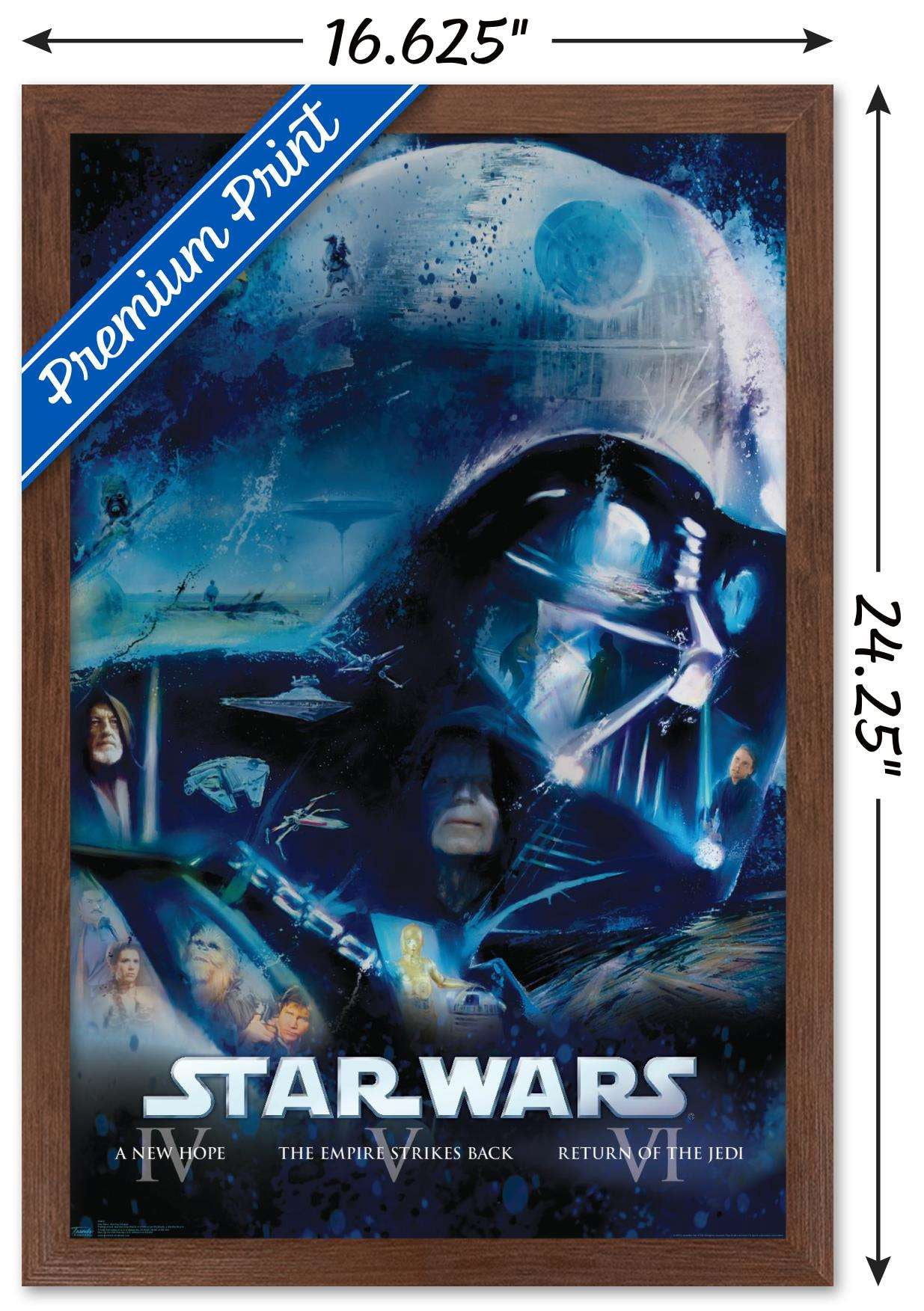 Star Wars: Saga - Blu Ray Original Wall Poster, 14.725" x 22.375", Framed