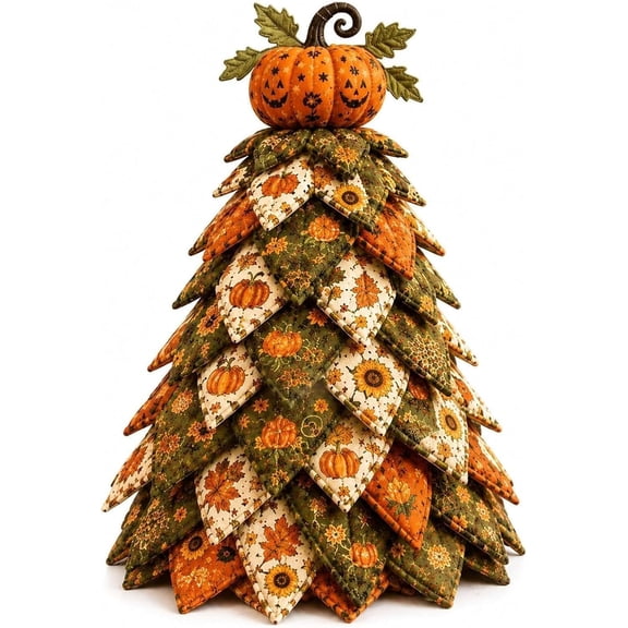DJKDJL DIY Halloween Quilted Fabric Tree Kit,3D Padded Sewing Craft Kit,3D Padded Sewing Craft Project,Handmade Halloween Tabletop Decor,Gift for Craft Lovers
