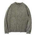 thumbnail image 3 of uikmnh Men T Shirts Men's Distressed Pure Solid Color Long Sleeve Loose Fit Casual Round Neck Base Layer T-Shirt Top Cotton T Shirts Size:XL, 3 of 4