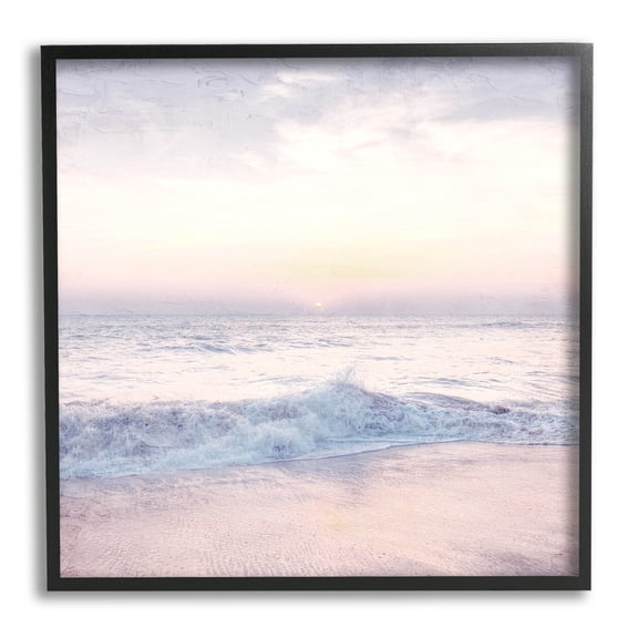 Stupell Industries Crashing Beach Waves Morning Sunrise Photograph Black Framed Art Print Wall Art, Design by Ann Bailey