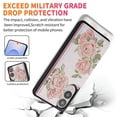 thumbnail image 5 of Dteck for Samsung Galaxy S25 Edge Wallet Case with Card Holder, RFID Blocking Credit Slots Kickstand Shockproof Flip Folio Leather Cover with Trendy Floral Design for Women Girls,Rose, 5 of 6