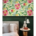 thumbnail image 7 of NextWall  Garden Block Floral Peel and Stick Wallpaper 20.5 in. W x 18 ft. L - Pink & Kelly Green, 7 of 7