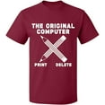 thumbnail image 2 of OXI T-Shirt - Original Computer Print, Basic Casual T-Shirt for Men's and Women Fleece T-Shirt Short Sleeve - Maroon Small, 2 of 3