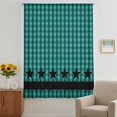 thumbnail image 3 of Teal Black Plaid Sheer Curtains 45 Inches Long, Farmhouse Retro Star Abstract Checked Light Filering Curtains, Breathable Simi Curtain Privacy Drapes for Kitchen Bathroom Small Window Treatment, 3 of 9