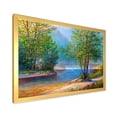 thumbnail image 2 of Designart 'Green Trees By The Bridge Over River' Traditional Framed Art Print, 2 of 4