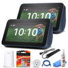 (2) Echo Show 5 (2nd Gen, 2021 Release) - Deep Sea Blue + WiFi Smart Plug + Ethernet Cable + 2x AAA Batteries + WiFi Extender + Surge Protector + LCD Cleaner