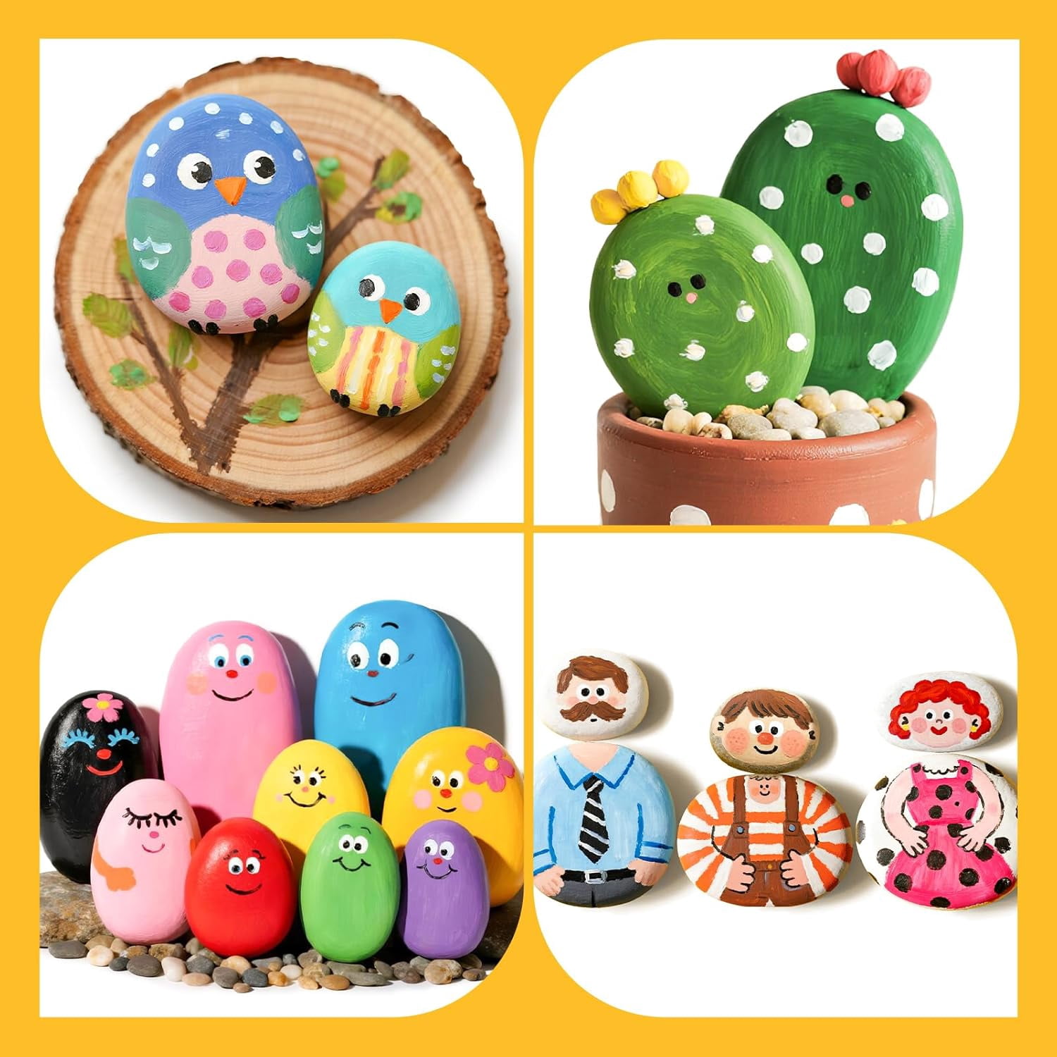 100pcs 1.5-3in River Rocks for Painting,2 Sizes Flat Smooth Rocks for Arts & DIY, Kindness Rocks, Paint Stones for Craft (50pcs Each Size: 1.5-2in, 2-3in)