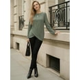 thumbnail image 5 of OALUXE Long Sleeve Shirts for Women Dressy Casual Tunic Tops Crewneck Front Twist Blouses, 5 of 7