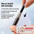 thumbnail image 6 of Fountain Pen Retractable: 0.38mm Blue&black Ink Transparent Barrel Includes 5 Refillable Ink Cartridges, Clictek Medium Nib Transparent Barrel for Smooth Writing No Leakin Black, 6 of 7