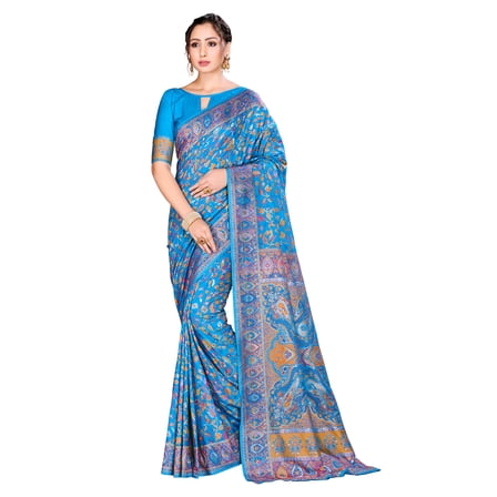 Sarees For Women Pashmina Handloom Cotton Silk Woven Saree ||Ethnic Indian Wedding Gift Sari & Unstitched Blouse