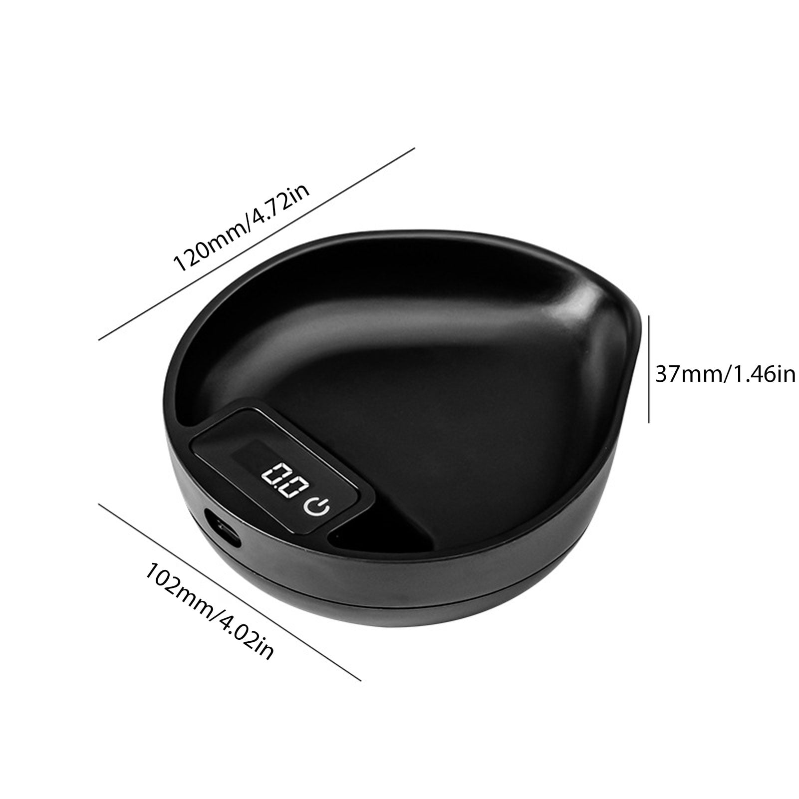 LAZIOEGR Electronic Coffee Scale High-Precision 0.1g LED Display Round Bowl Design Small Kitchen Scale Black 165g / 5.8oz