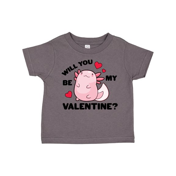 Inktastic Axolotl Will You Be My Valentine with Red Hearts Boys or Girls Toddler T-Shirt