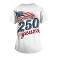 thumbnail image 3 of America 250 Scrub Tops for Women American Flag Print 4th Of July Patriotic Star V Neck T Shirts Short Sleeve Regular Fit Comfy Nursing Uniforms with Pockets, #01 Vermilion, L, 3 of 4