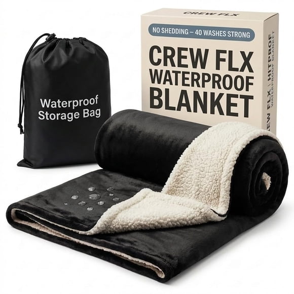 Manta impermeable CREW FLX para cama íntima de 40 x 60 cm, color negro