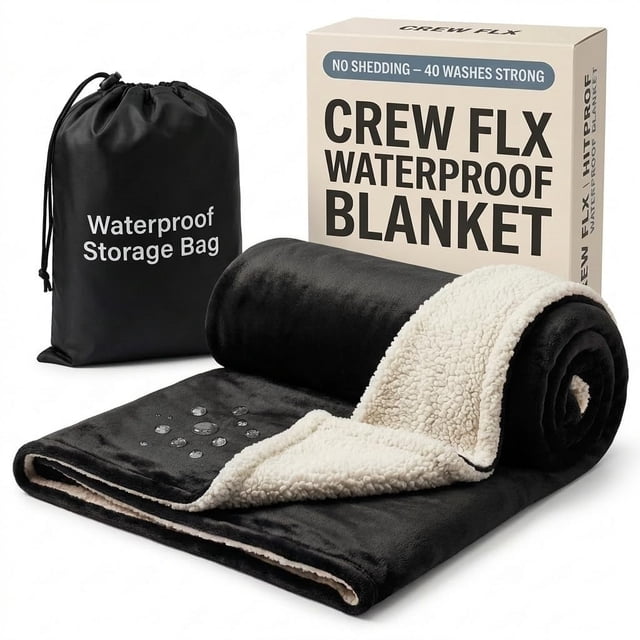 Manta impermeable CREW FLX para cama íntima de 40 x 60 cm, color negro