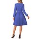 thumbnail image 3 of Vestido casual plisado de manga larga con cuello en V y cintura ajustable de INSPIRE CHIC, azul S, 3 of 5