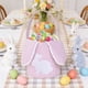 thumbnail image 4 of Cesta de conejo de Pascua | Bolsa de almacenamiento de caramelos de pana - Adorno festivo, decoración con huevo • Multicolor Rojo, Gris, Rosa, Azul, Púrpura, Verde | 9x9x1,8 pulgadas Gran Capacidad, 4 of 6