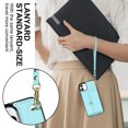 thumbnail image 5 of Mantto Crossbody Wallet Women Case for iPhone 15, [RFID Blocking] CRedit Card Holder Phone Case with Strap Leather Purse with Lanyard Magnetic Flip Cover Girl For iPhone 15, Blue, 5 of 10