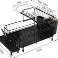 thumbnail image 2 of Large Dish Drying Rack with Drainboard Set, Stainless Steel Detachable 2-in-1 Large-Capacity 2-Tier Over The Sink Anti-Rust Dish Rack and Dish Drainer for Kitchen Counter, 2 of 6