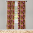 thumbnail image 3 of Ambesonne Oriental Curtains, Giraffe, Pair of 28"x63", Multicolor, 3 of 5