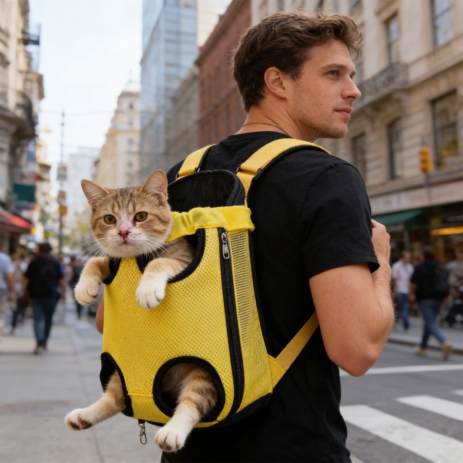 Lunxisen 4 Pcs Breathable Pet Backpack Carrier Mesh Ventilation Outdoor Travel Hiking Portable Dog Cat Carrier Bag(S)