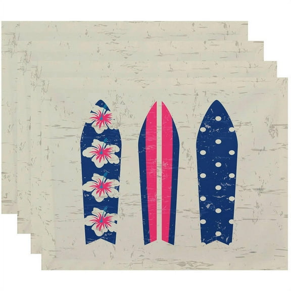 Simply Daisy 18" x 14" Triple Surf Geometric Print Placemats, Set of 4