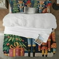 thumbnail image 2 of Pratyus Nutcracker Soldier Presents 3-Piece Bedding Set Comfortable Breathable Christmas Peach Skin Bedroom Guest Room 87x68in, 2 of 8