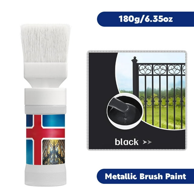 YoGold Rust Converter With Hairbrush Head- Rust Remover for Metal, New 4-in-1 Rusts Conversion Paint for Metal, Weatherproof, Long-Lasting Protection 180G 1pcs Black