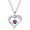 Purple, variant on Women Jewelry Gift 18k White Gold Plated CZ Diamond Love Heart Pendant Necklace