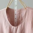 thumbnail image 5 of Women Solid Color Cotton Linen Blend Slit Hem Round Neck Pullover Tank Top Summer 2025, 5 of 9