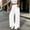 White, variant on Women High Waist Drawstring Wide Leg Sweatpants,Pants Solid Knit Trousers with Side Pockets and Snap Button Split Hem for Sports Daily Street Outfits(White,M)