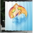 thumbnail image 4 of Ambesonne Unicorn Shower Curtain, Cartoon Rainbow, 69"Wx75"L, Multicolor, 4 of 5