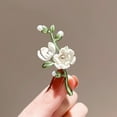 thumbnail image 2 of Twfbrm Flower Brooch Pins for Woman, 2.2 Inch Alloy Gardenia Flowers Lapel Pins with Pearl, Vintage Floral Collar Pins Jewelry Accessories Gifts for Mother's Day, Birthday, Christmas, Valentine's Day, 2 of 6