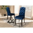 thumbnail image 5 of Baxton Studio Dylin Modern and Contemporary Navy Blue Velvet Fabric Upholstered Button Tufted Wood Dining Chair Set of 2, 5 of 7
