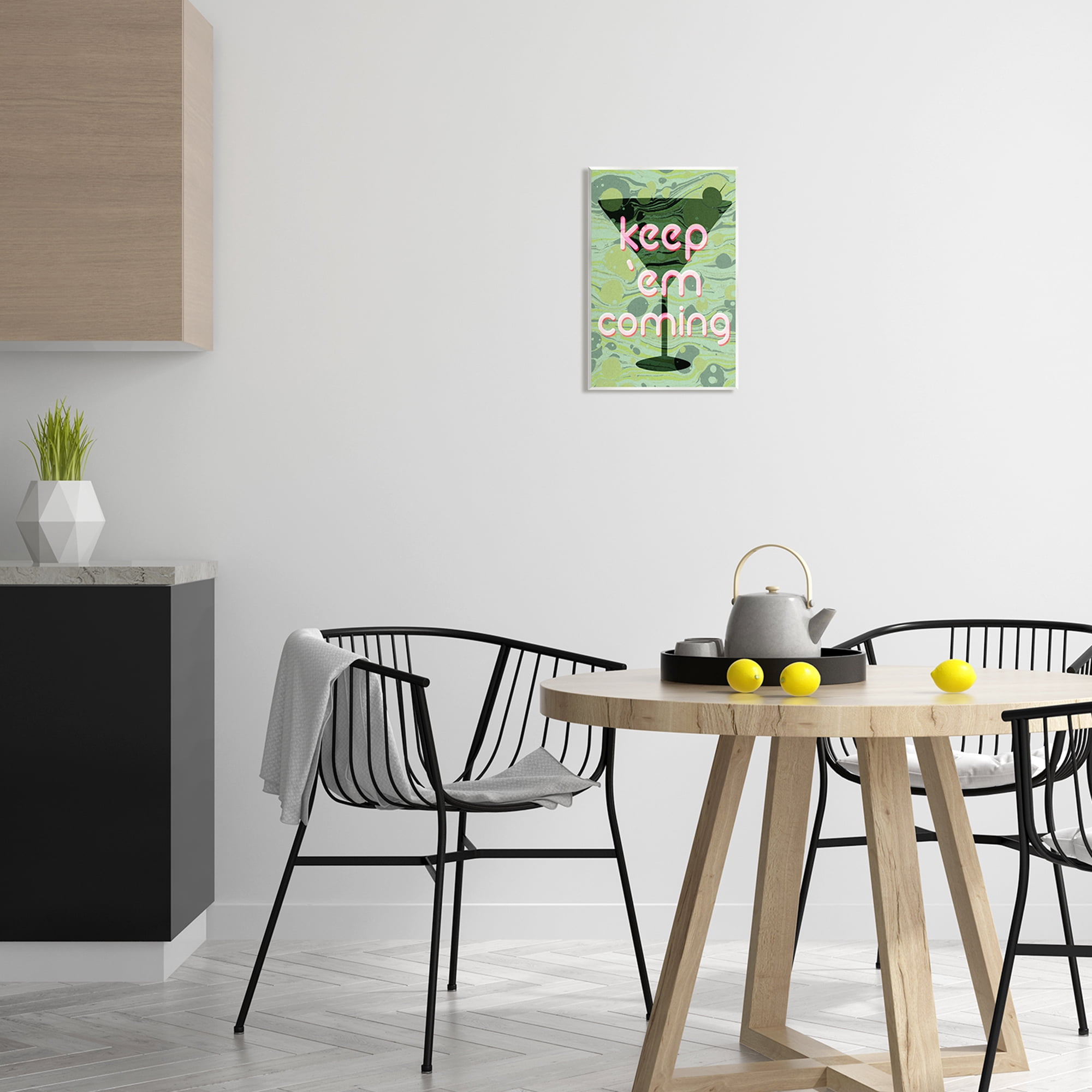Stupell Industries Keep 'Em Coming Green Martini Food & Beverage Painting Unframed Art Print Wall Art
