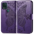 thumbnail image 2 of for Moto G Stylus 5G 2021 Case Wallet,Women Butterfly Embossed PU Leather Flip Cover with Card Holder Slots Wrist Strap Protective Case for Motorola Moto G Stylus 5G (2021) Purple, 2 of 8