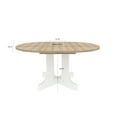 thumbnail image 3 of GZXS Farmhouse Extendable Oval Wooden Dining Table, 43-59 Inch Expandable Top with Self-Storing Leaf and Trestle X-Base, for 4-6 Persons (White Oak), 3 of 9