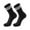 Black, variant on Men's and Women's Sports Stripes Cotton Half Cushion Crew Socks White One Size