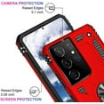 thumbnail image 2 of Entronix for Samsung Galaxy S21 Ultra Heavy Duty Case with Rotating Ring Military Grade Protection with Shockproof Kickstand Cover for S21 Ultra 5G 6.8 inch (Red), 2 of 7