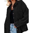 thumbnail image 2 of BadPiggies Women's Corduroy Big Shirts Button Down Boyfriend Long Sleeve Casual Oversized Blouses Tops Plus Size (S, Black), 2 of 4