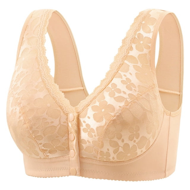 Womens Daisy Bra Front Closure Sports Bras Beauty Back Full Coverage Comfor Easy Close Bra Front Buckle Corset Floral Bras Plus Size