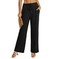 thumbnail image 6 of a.Jesdani Women's Wide Leg Pants with Pockets Casual Drawstring Elastic Waist Trousers for Work & Leisure S-XXL, 6 of 7