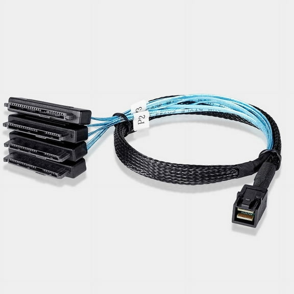 Mini SAS HD SFF-8643 To 4 SFF-8482 SATA Cable SFF-8643 to 4 SFF-8482 Connector with 15pin Power Port Hard Disk Server Cable