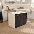 thumbnail image 2 of KBC Palisade 48" Kitchen Island w/ Engineered Marble Waterfall in Dark Oak, 2 of 9