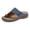 B Blue, variant on Wovix House Slipper For Women Artificial Leather Classic Shoes Arch Support Wedge Sandals Comfy Casual Open Toe Daily Wear