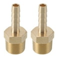 thumbnail image 1 of Accesorios de espiga de latón para manguera 1/4" 3/8" NPT con conector de espiga recta macho para aire, agua, aceite, gas, combustible, 2 piezas tono dorado, 1 of 6
