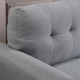 thumbnail image 5 of 35" Accent Chair, Single Sofa Chair, Upholstered Living Room Chair, Accent Sofa Couch with Button Tufted Back and Wood Legs, Leisure Club Chair Reading Armchair for Home Office Dorm, Gray Blue, 5 of 7