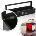 thumbnail image 3 of Elegant Wooden Tea Bag Organizer with Glass Lid – 6 Compartments for Tea Bags and Sugar Packets – Drawer, Shelf, or Countertop Use – Black – 43x9x8.7cm, 3 of 7